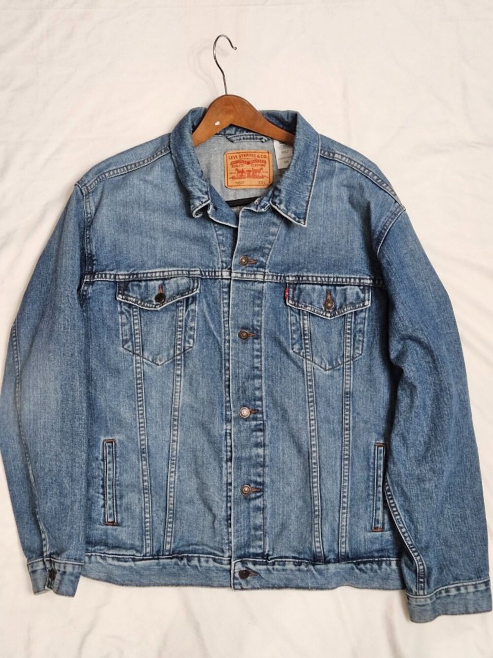 Levi’s Vintage Wash Trucker Jacket | Men’s XXL Classic Denim Tough Construction